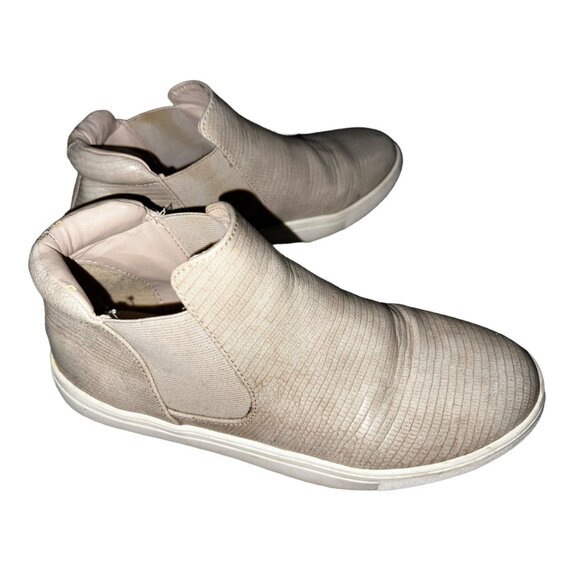 Coconuts Harlan Beige Snake Skin Ankle Chelsea High Top Sneakers Sz 7 Womens Fla - Picture 2 of 10